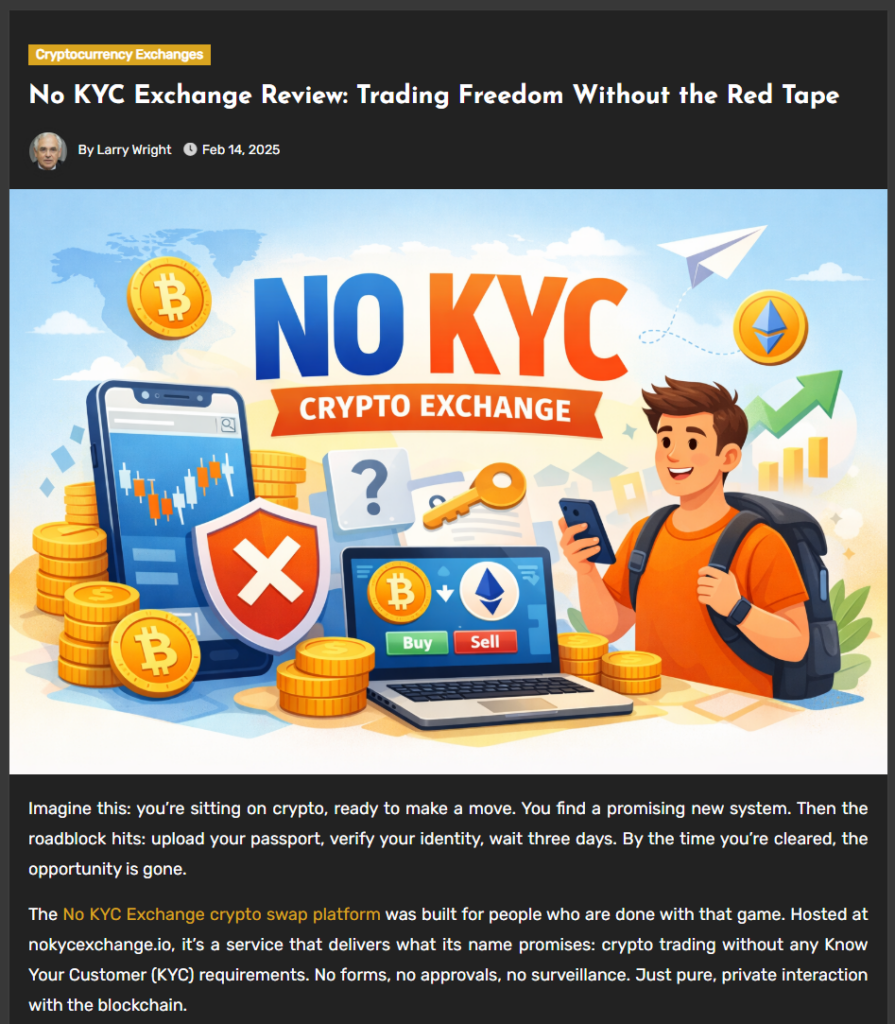 No KYC Exchange Review: Trading Freedom Without the Red Tape